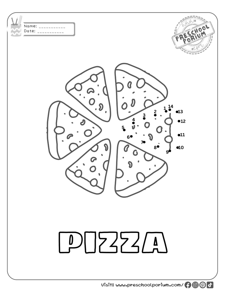 10+ Delicious Party Food Dot to Dot Coloring Worksheets