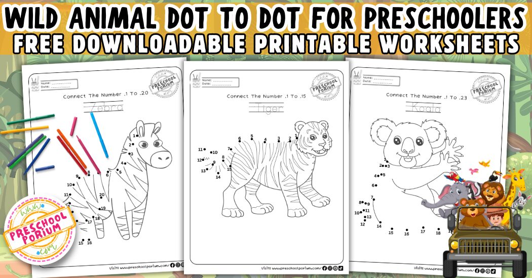 5+ Free Wild Animal Dot to Dot Printable for Preschoolers