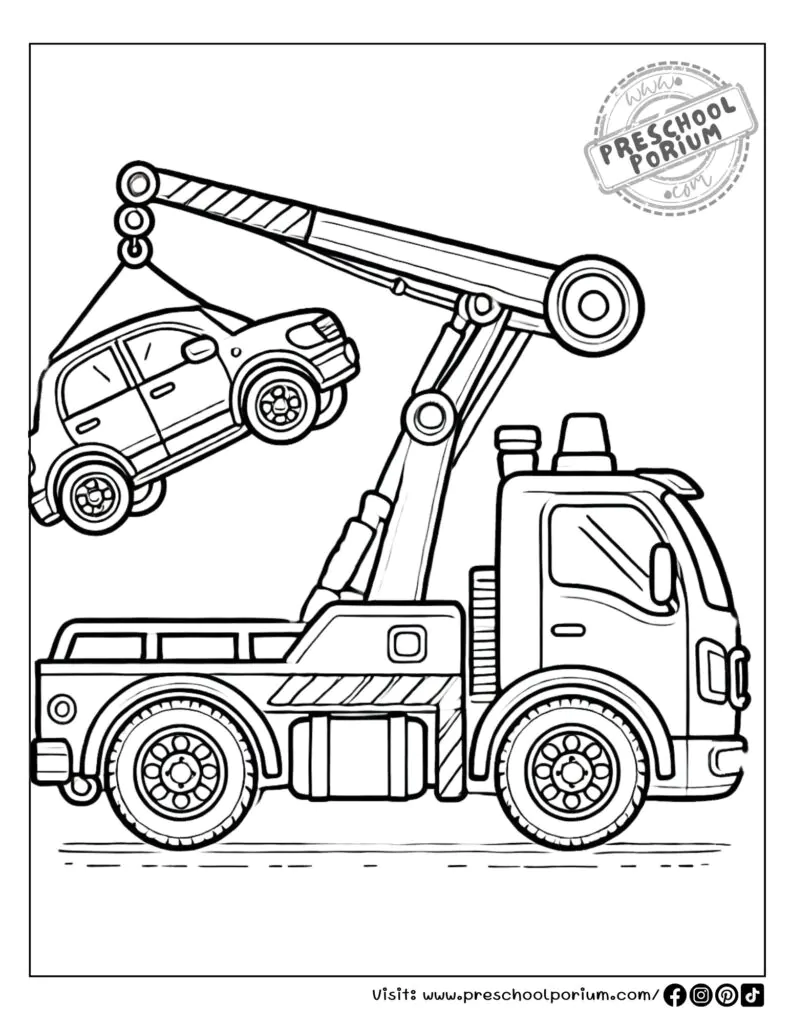 10 Free Tow Truck Coloring Pages With PDF Printables