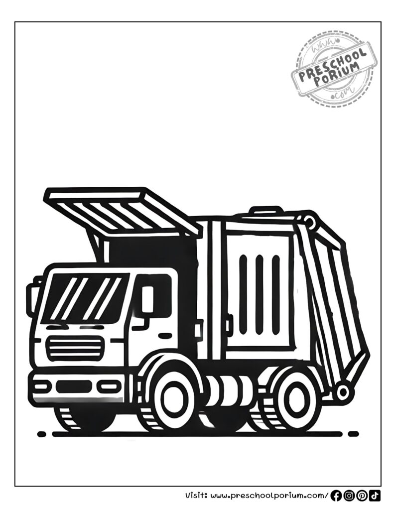 10 Free Trash Truck Coloring Pages With PDF Printables